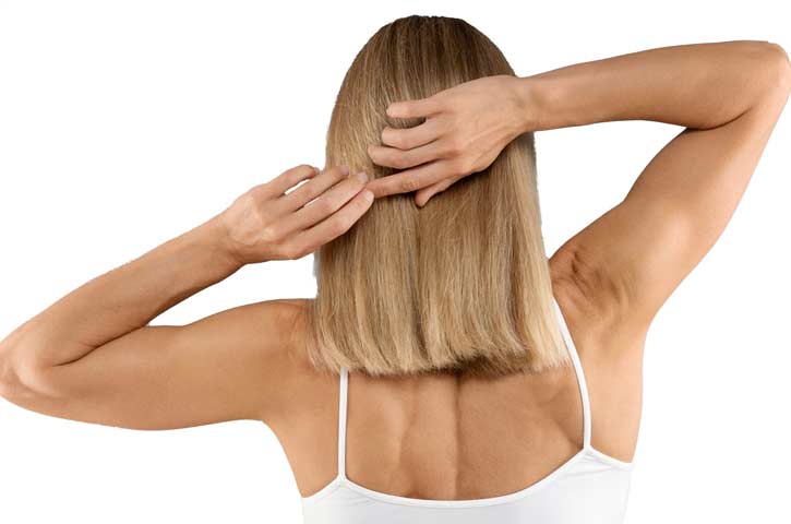 Body Care. Rear View Of Slim Sporty Female In Underwear